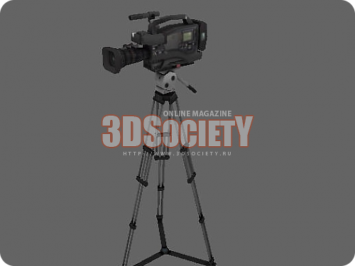 3D модель  видеокамера на треноге 