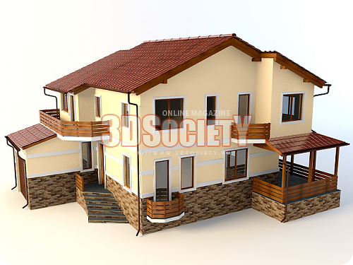 3D модель  загородный дом 