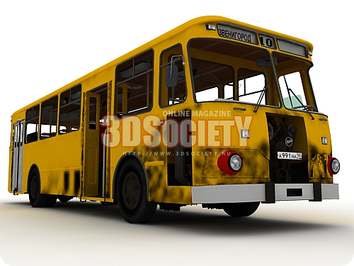 3D модель Автобус Лиаз 677м
