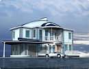 3D модель  2-х этажный жилой дом 