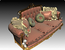3D модель  классический диван 