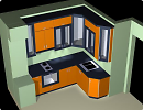 3D модель Кухонные шкафы