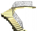 3D модель Лестница с Коваными перилами