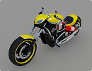 3D модель  Мотоцикл Harley Davidson Custom 