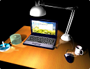 3D модель  ноутбук на рабочем столе 