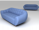 3D модель  Стёганный двухместный диван 