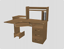 3D модель  угловой компьютерный стол 