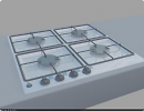 3D модель встраиваемая газовая плита